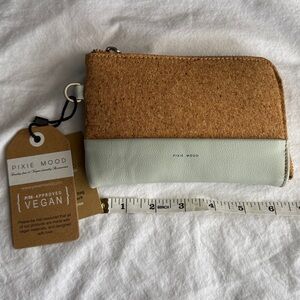 Pixie Mood Cork and Mint Two-Tone Vegan Zip Pouch